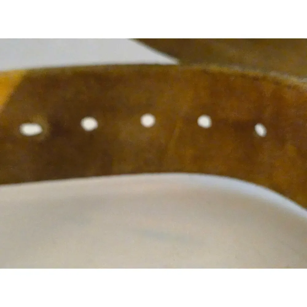 Levi Strauss & Co USA Leather Belt Brown Vintage Logo Buckle Distressed 38